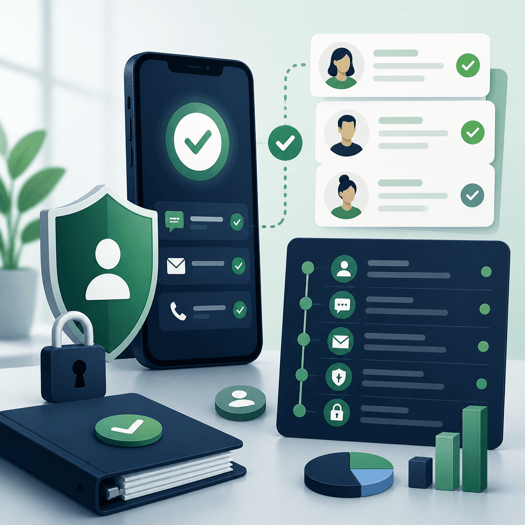 Consent shield and audit trail protecting WhatsApp business messaging